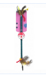 Naomi Multicolored Cat Toy with Ball & Feathers 1pcs
