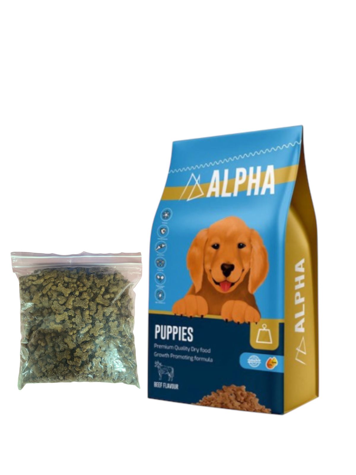 Alpha Dog Dry Food For Puppies With Beef Flavor - 500 G