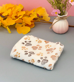 White Paw Print Blanket