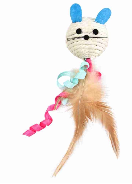 Naomi Cat Teaser Toy with Bells and Feathers