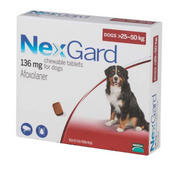 Nexgard Chewable Tablets 136 mg For Dogs >25-50 kg - 1 Tab