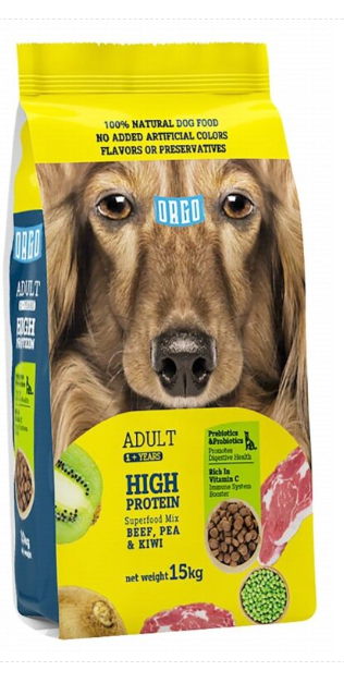 Orgo Adult Dog Dry Food With Beef, Pea & Kiwi - 15 Kg