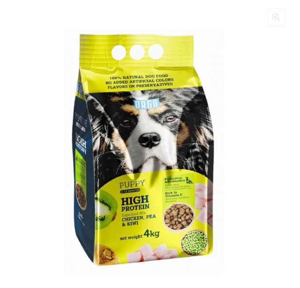 Orgo Dry Food For Puppies With Chicken , Pea & Kiwi - 4 KG