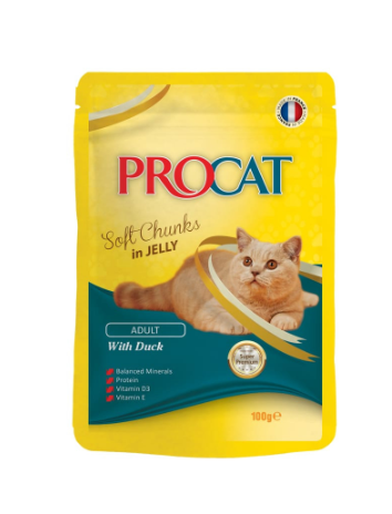 ProCat Soft Chunks In Jelly Pouch For Adult Cats - 100 G