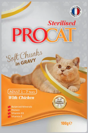 ProCat Soft Chunks In Jelly Pouch For Adult Sterilized Cats - 100 G