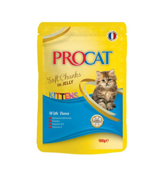 ProCat Soft Chunks In Jelly Pouch For Kittens - 100 G