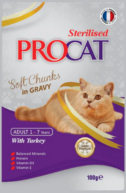 ProCat Soft Chunks In Jelly Pouch For Adult Sterilized Cats - 100 G