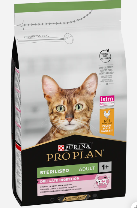 Purina Pro Plan Delicate Digestion Dry Food with Chicken for Sterilized Adult Cats 1.5 kg