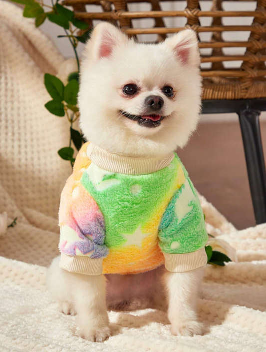 Rainbow Gradient illuminating Stars & Unicorn Pet Hoodie