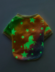 Rainbow Gradient illuminating Stars & Unicorn Pet Hoodie