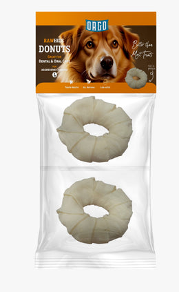 Rawhide Donuts For Dogs - Dental & Oral Care 2 Pcs L