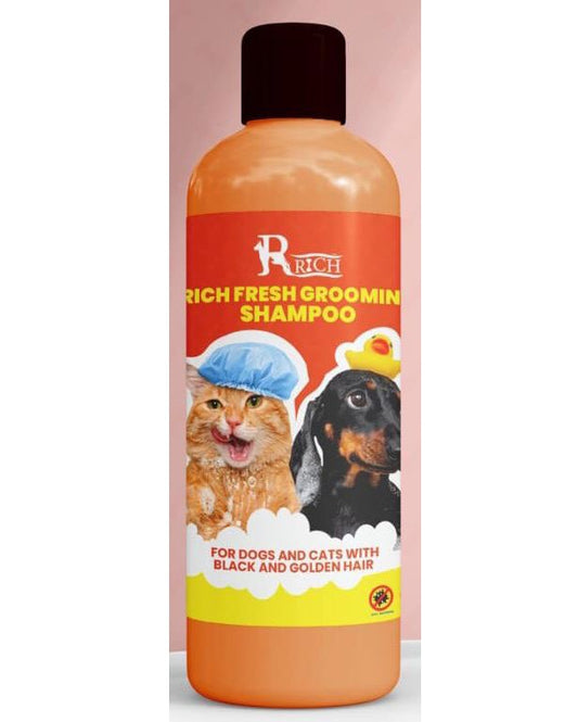 Rich Grooming Shampoo For Golden & Black Hair For Dogs & Cats - 1 L