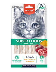 Wanpy Creamy Treats For All Cats Super Foods With Lamb Beetroot & Turmeric -14 G