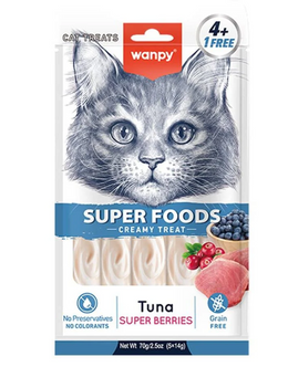 Wanpy Creamy Treats For All Cats Super Foods With Tuna & super berries - 14 G