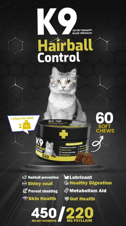 K9 Supplement For Cats Hairball Control - 60 Pcs
