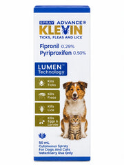 Klevin Advance Spray Ticks , Fleas and Lice 50 ml
