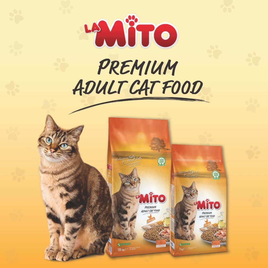 La Mito Premium Adult Cat Dry Food With Chicken - 0.5 KG