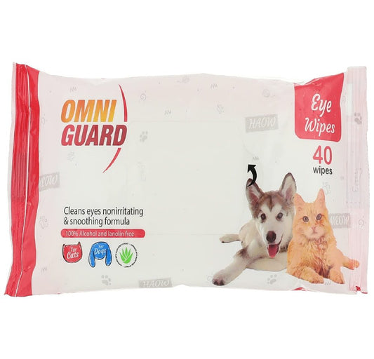 Omni Guard Eye Care Wipes For Dogs & Cats - 40 Ps